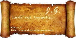 Jurányi Gergely névjegykártya